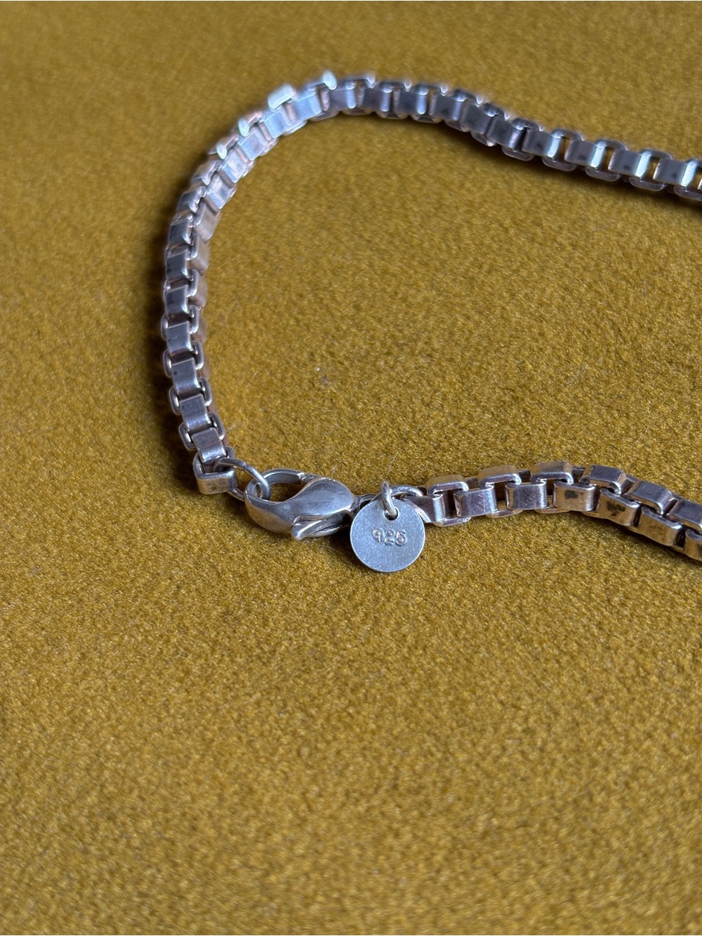 Tiffany & Co. Sterling Silver Box Chain Bracelet with Signature Blue Pouch - Picture 3 of 3